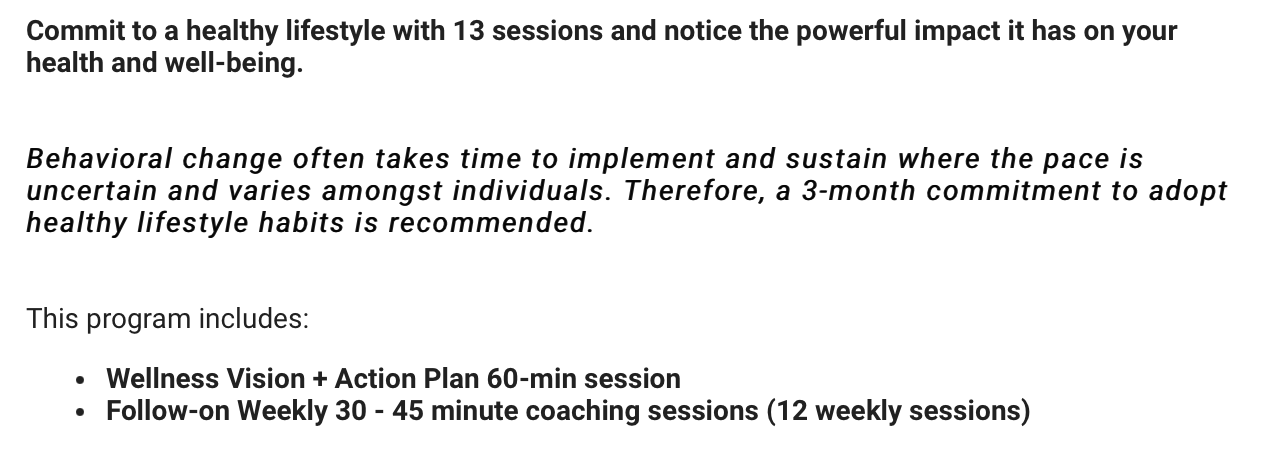 13 sessions package